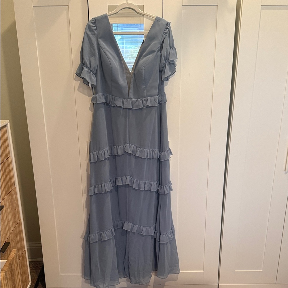 Revelry Chiffon Ruffle Evening Dress